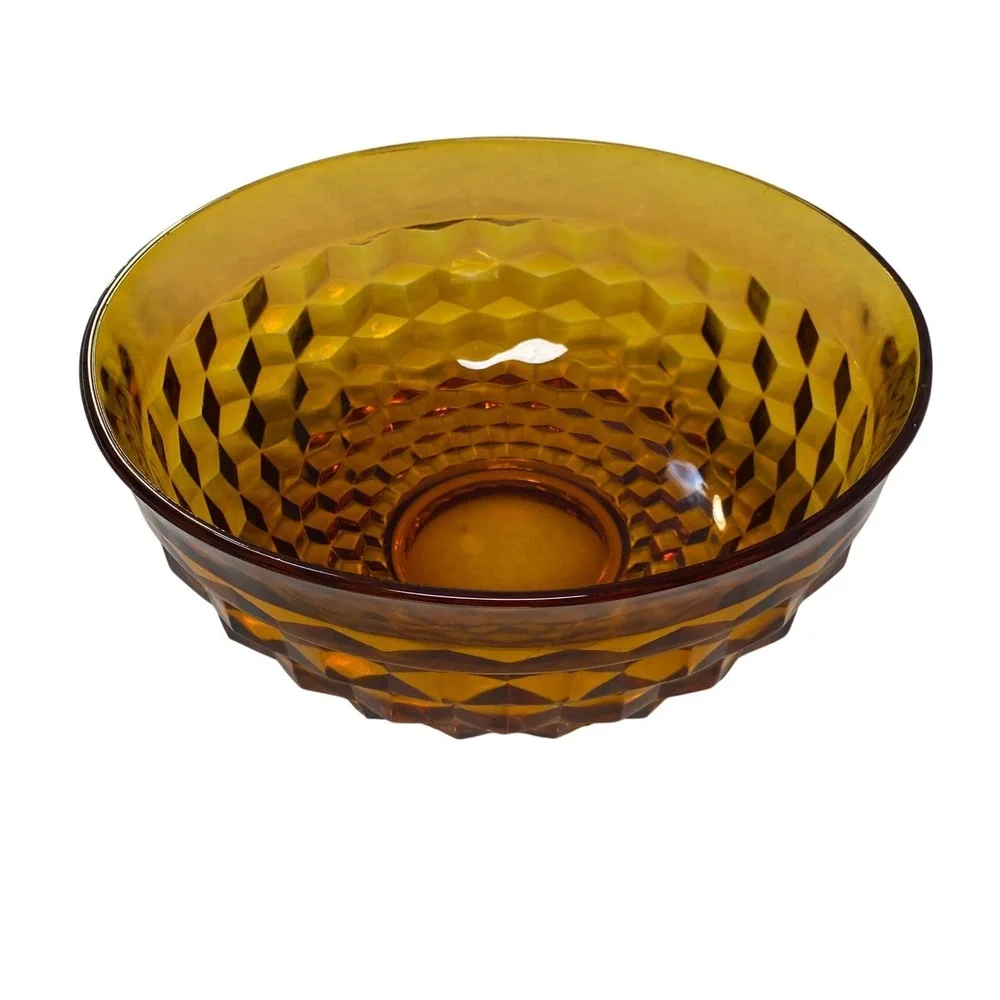 Vintage Amber Glass Bowl 11